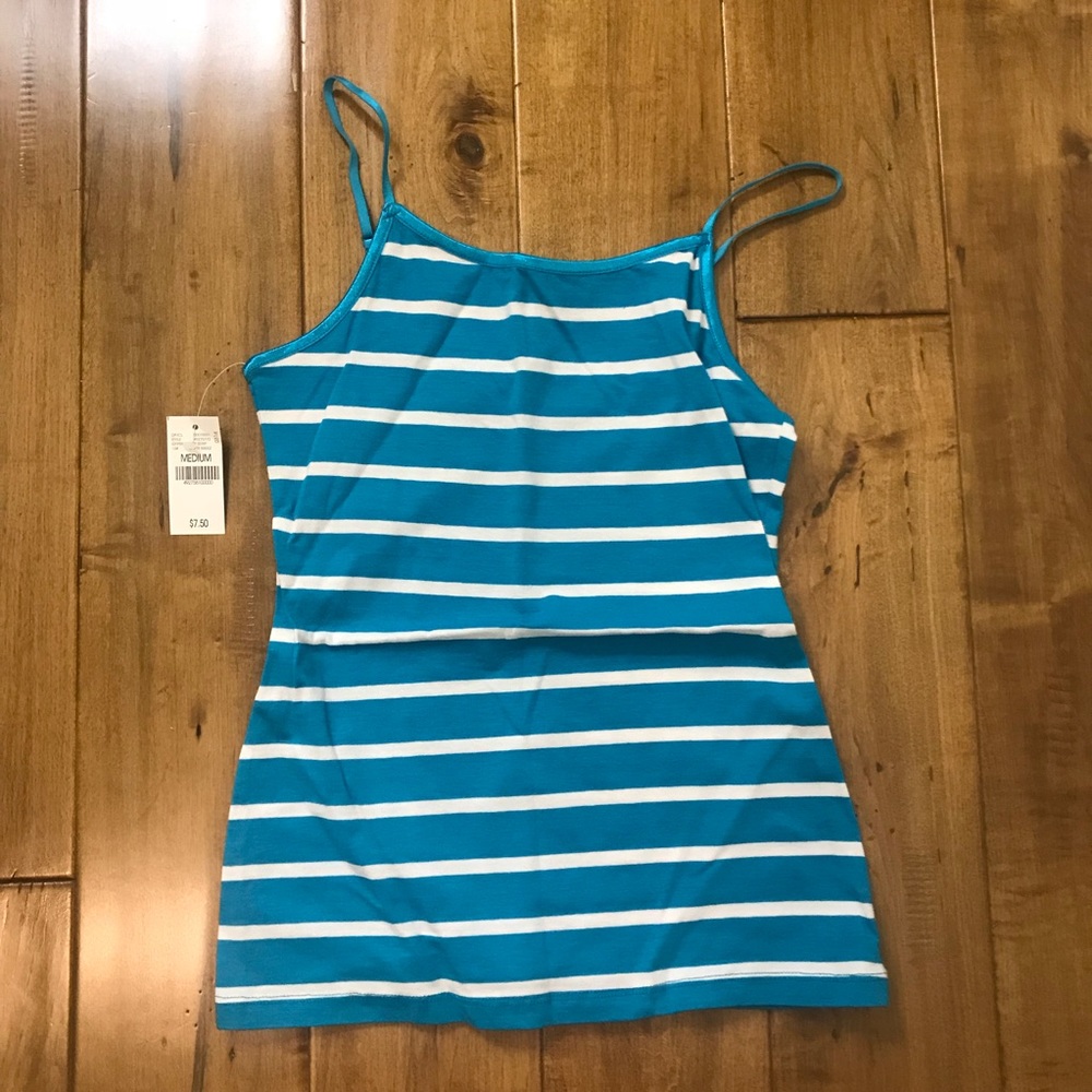 Blue and White tank top